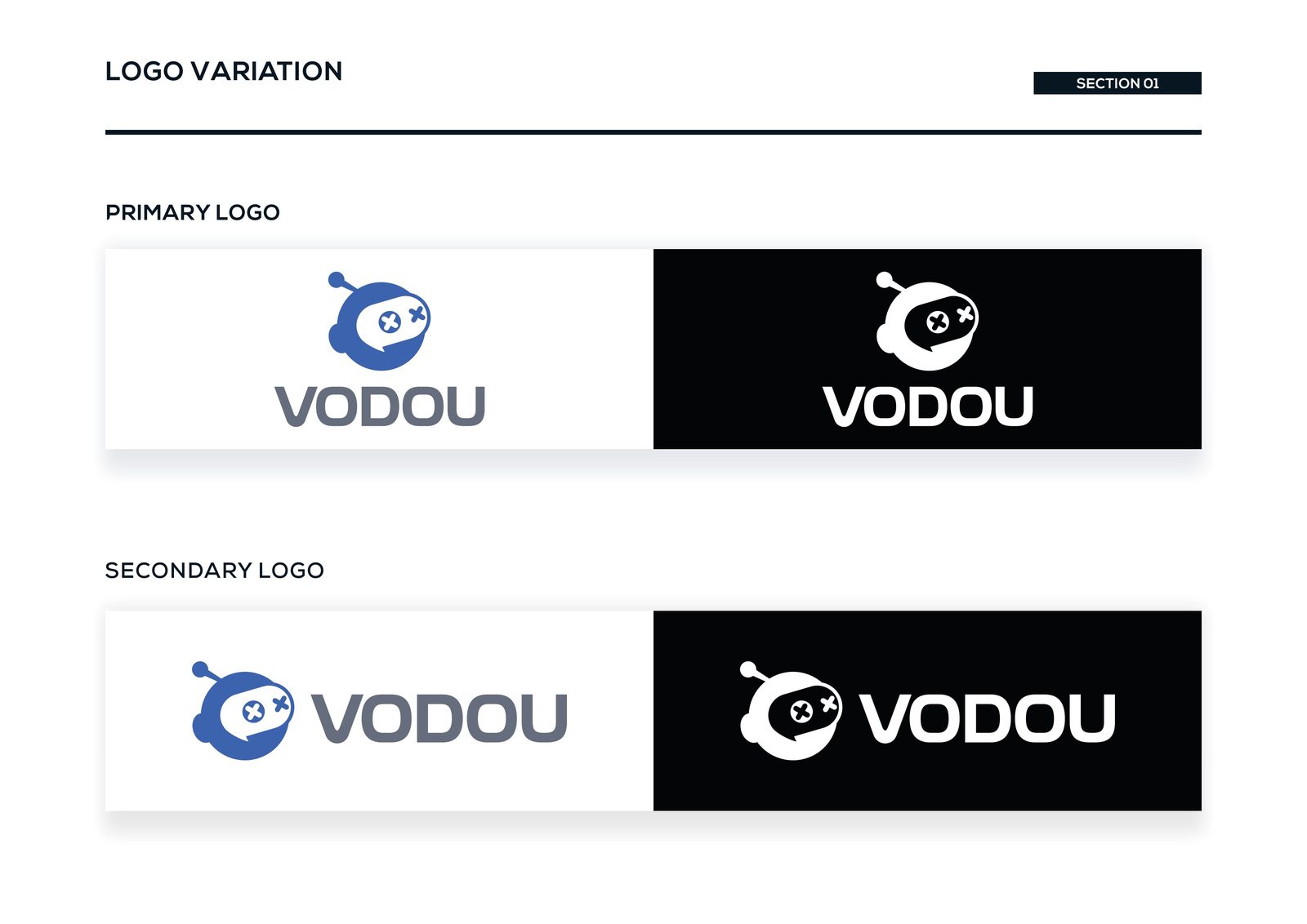 Vodou brand style guide page 3 designed by Good Wolf Marketing